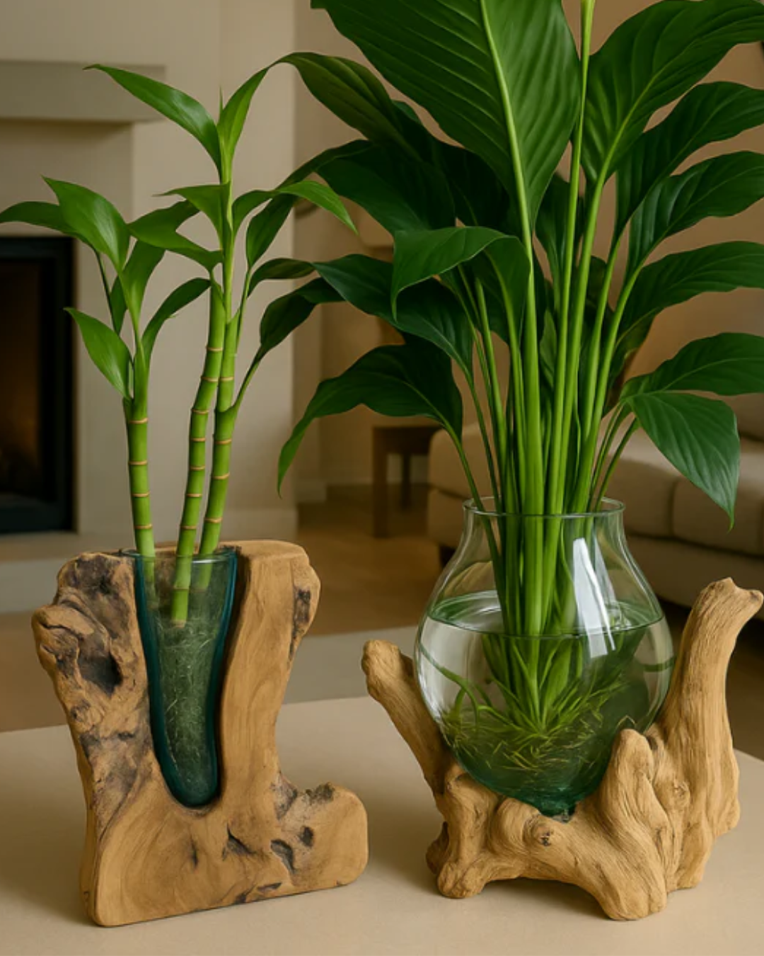 Molten glass vase, home decor vases, decorative vases, modern home decor vases, fish tank, vase terrariums, woodenlux, unique vase planters, modern, unique, glass, wood, recycled