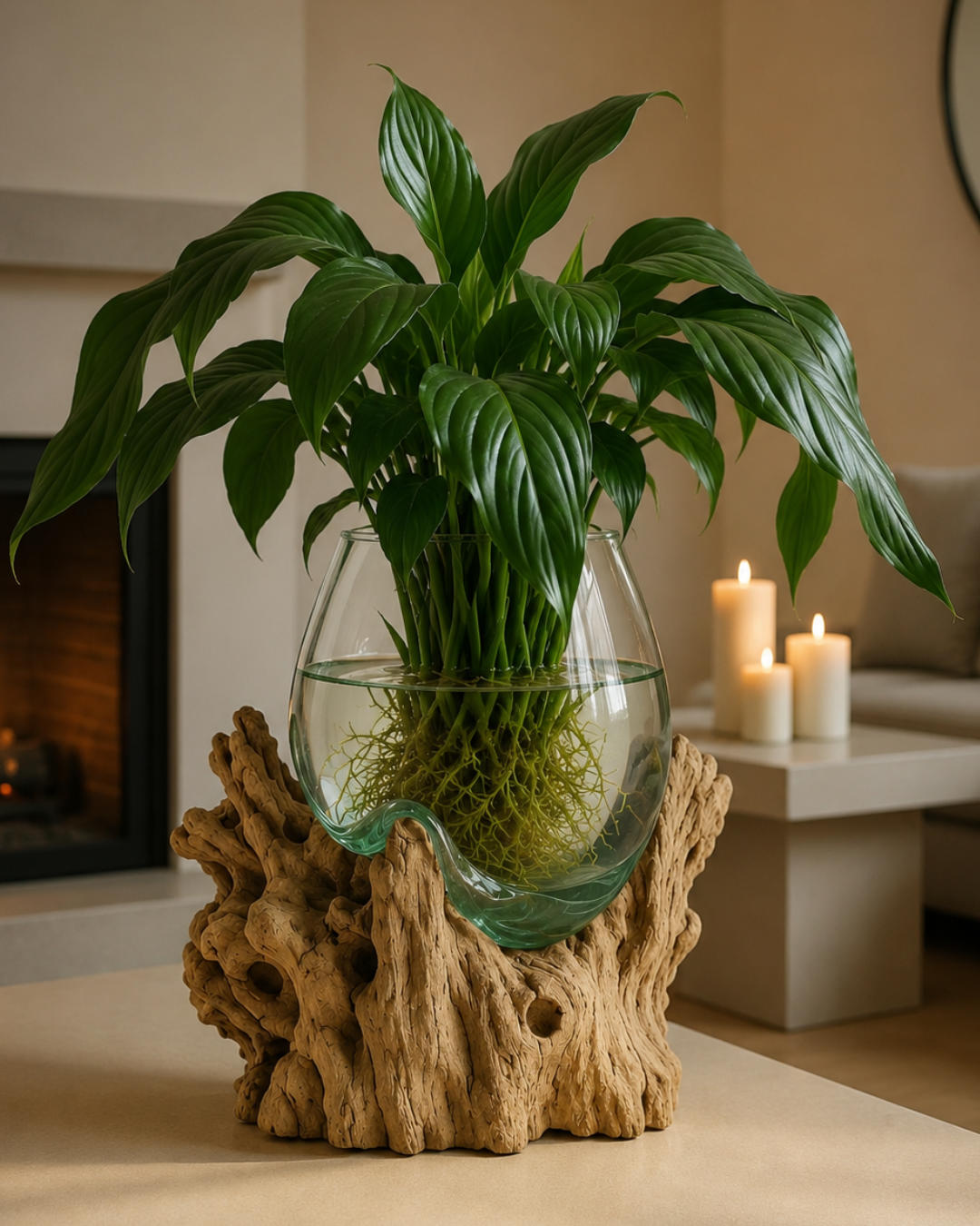 Molten glass vase, home decor vases, decorative vases, modern home decor vases, fish tank, vase terrariums, woodenlux, unique vase planters, modern, unique, glass, wood, recycled